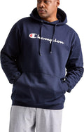 Champion Men's Fleece Script Logo Hoodie - Soft Midweight Comfort Big