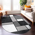 Contemporary Modern Boxes Area Rug 5 ft x 7 ft - Non Shedding