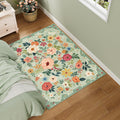 DUKINO 3x4 Area Rug - Lightweight Non Slip Floral Design