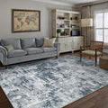 6x9 Area Rug Blue Washable Low Pile - Non Slip Soft Accent Rug