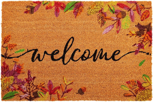 Juvale Fall Leaves Coir Welcome Mat for Autumn Decor