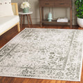 Adirondack Area Rug 5ft 1in x 7ft 6in Ivory & Dark Green - Durable