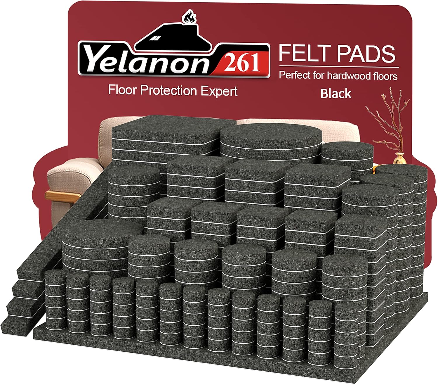 261 Pack Felt Furniture Pads - Floor Protection for Hardwood