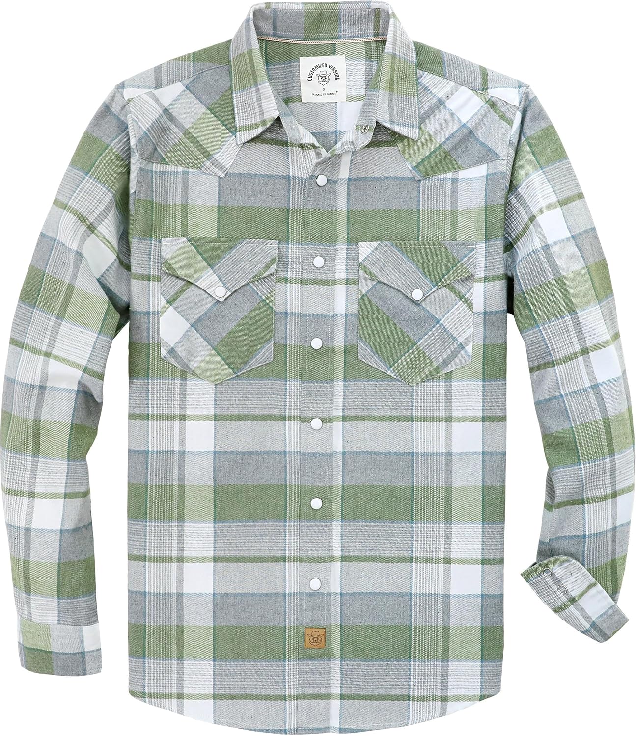 Dubinik Flannel Shirt for Men - Vintage Pearl Snap Plaid Style