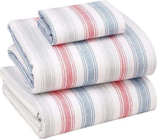 100% Cotton Twin Sheets Set by RUVANTI - Soft & Breathable
