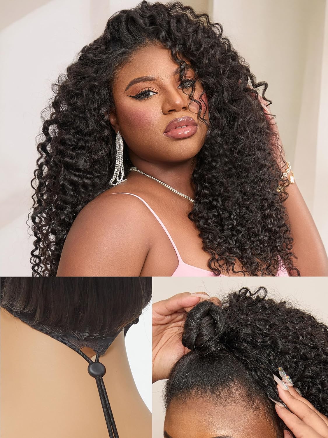 LUVME HAIR Half Wig Kinky Curly Flexi-Fit for Effortless Style