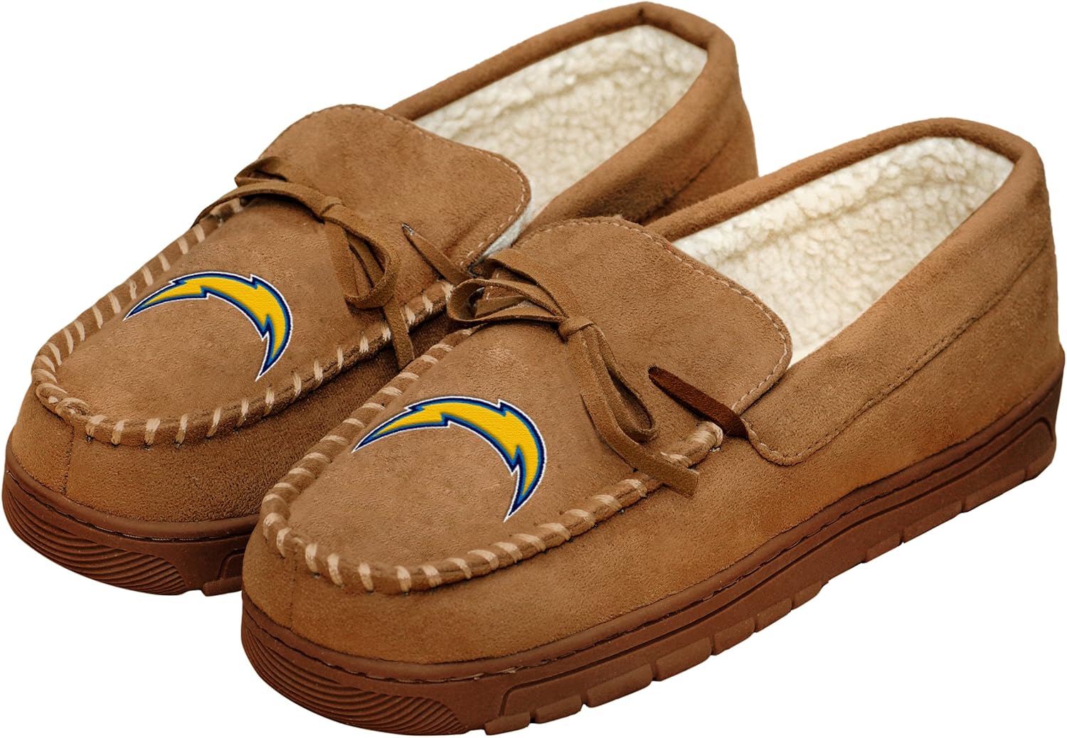 FOCO Men's NFL Football Team Logo Moccasin Slippers for Comfort