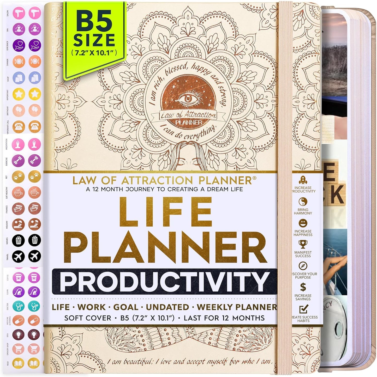 Law of Attraction Planner for Goal Setting & Productivity Boost