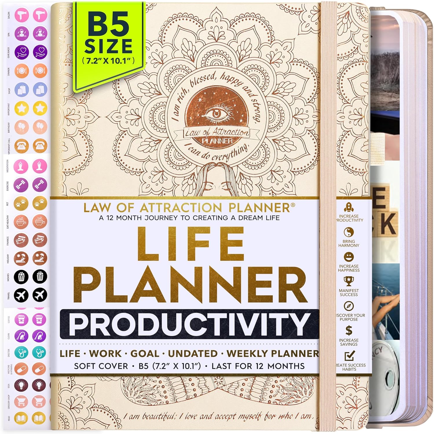 Law of Attraction Planner for Goal Setting & Productivity Boost