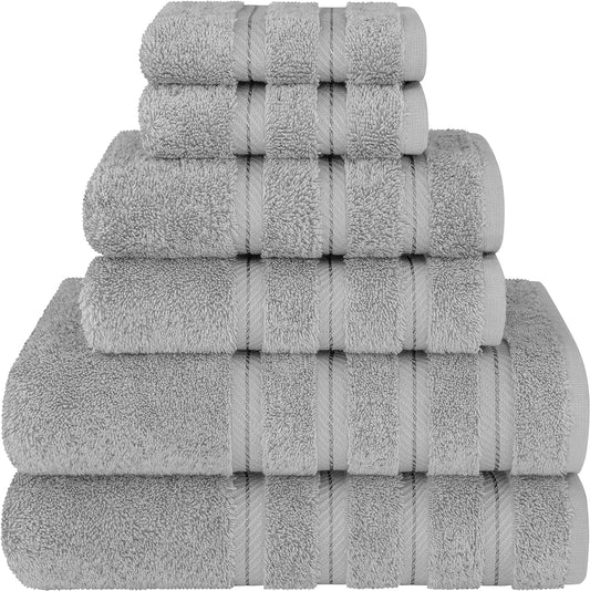 Luxury 6 Piece Towel Set - Soft Cotton Turkish Towels