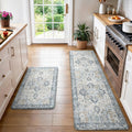 Kitchen Anti Fatigue Mats 2PCs Light Blue - Cushioned Waterproof