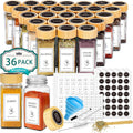 Aliggbent Spice Jars with Label 36 Pc Set - Organized Pantry Starter