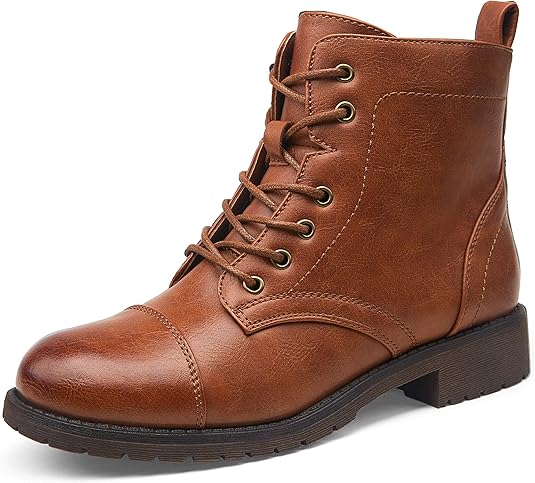 Vepose Women's Ankle Boots Low Heel Lace Up Fashion Booties Review