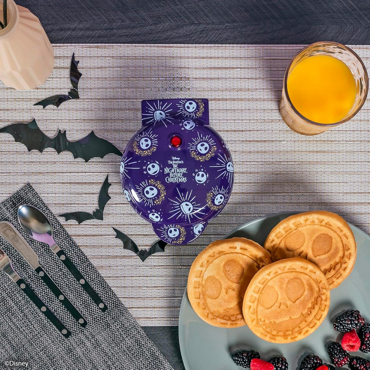 Jack Skellington Mini Waffle Maker - Spooky Breakfast Fun