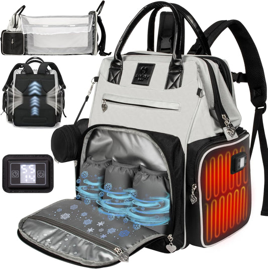 JustBaby Luv: Award-Winning Smart Diaper Bag, Heated Pockets, Insulated & Organized! 
