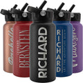 Personalized Water Bottle with Straw Lid 32 oz - Insulated