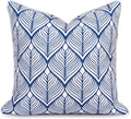 Navy Blue 20x20 Coastal Patio Throw Pillow Cover - Water Repellent