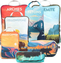 Large Compression Packing Cubes 7 Piece Set - Save Space for Checked