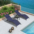 PURPLE LEAF Patio Chaise Lounge Set with Side Table - Comfortable