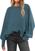 ANRABESS Women Crewneck Batwing Long Sleeve Oversized Pullover - Cozy