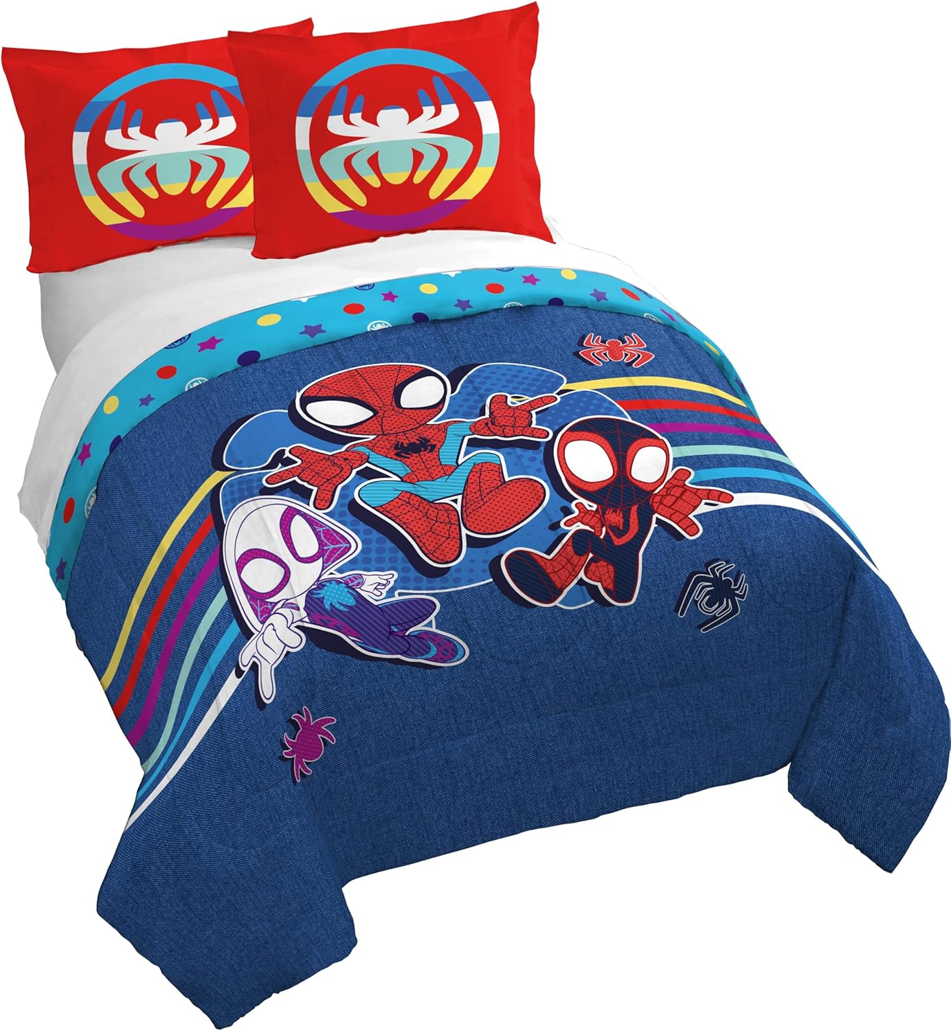 Jay Franco Duvet Cover Set for Kids - Spidey & Friends Design