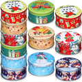 Christmas Cookie Tins 18 Pack - Compact Gift-Ready Metal Tins