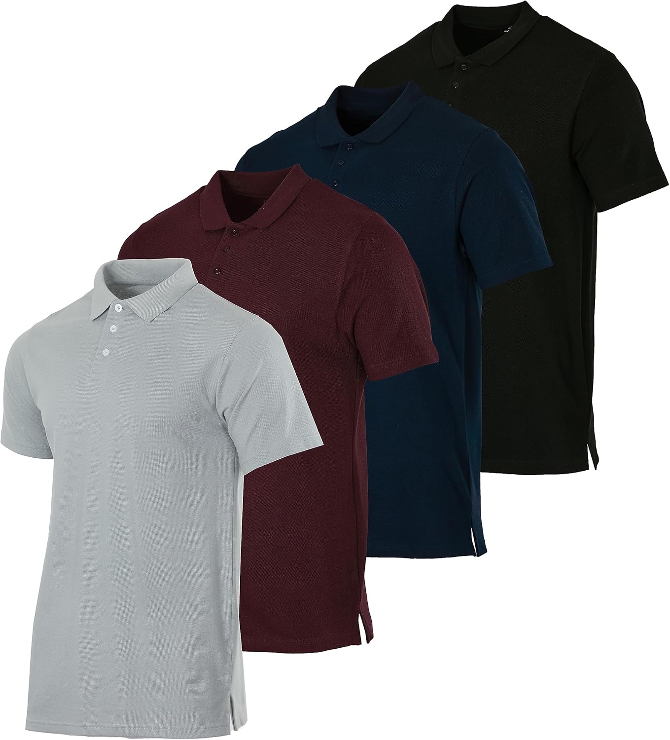 Real Essentials Men's Cotton Pique Polo Shirt - Performance Style