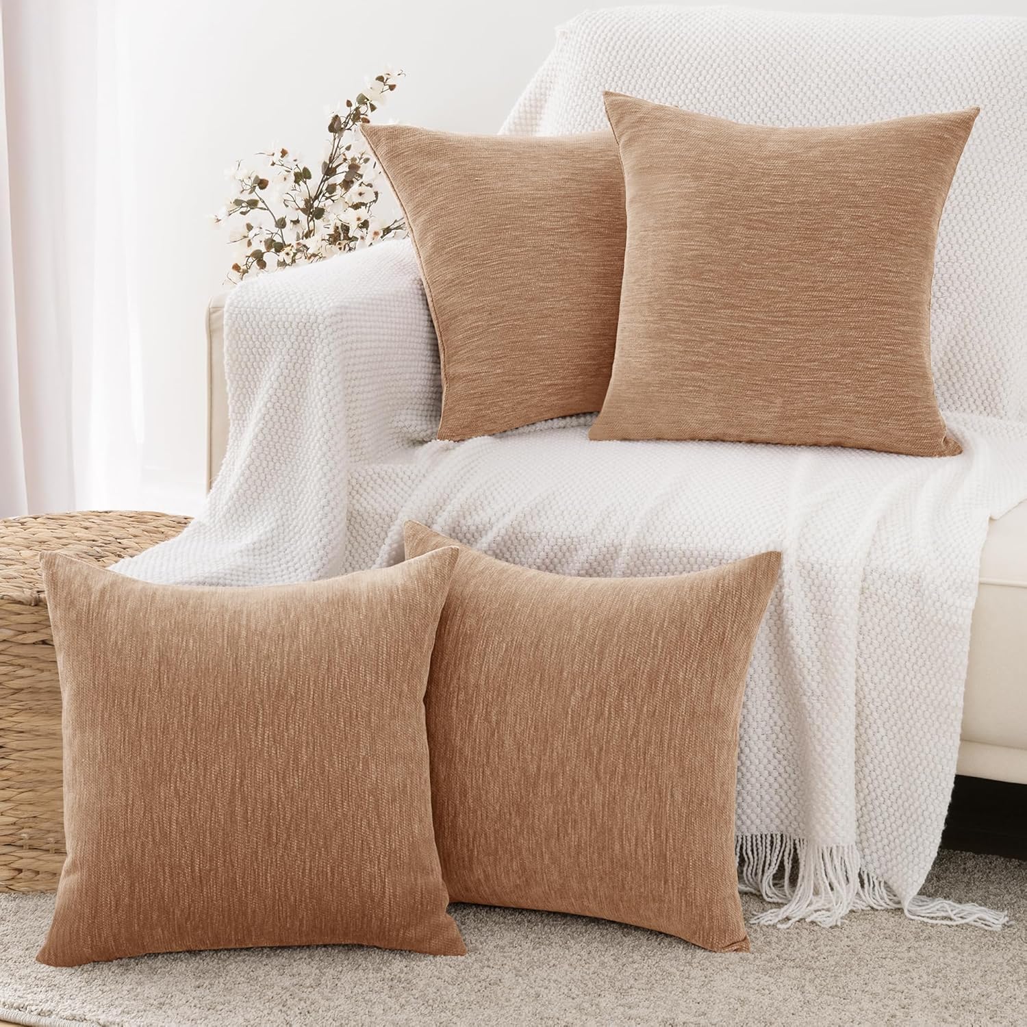 Brown Decorative Throw Pillow Covers for Cozy Home Decor