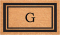 Black Border 24in x 48in Monogram Doormat G - Durable Coir Entry Mat