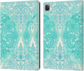 iPad Pro 12.9 Leather Wallet Case - Mint Green Floral