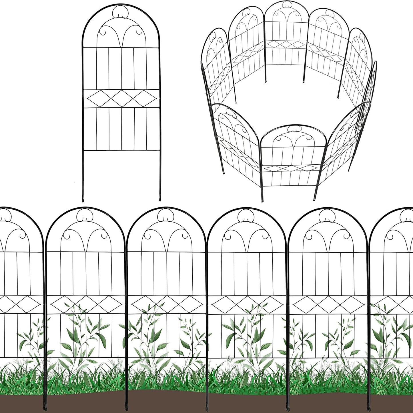 Decorative Garden Fence 10 Pack for Yard and Patio Protection