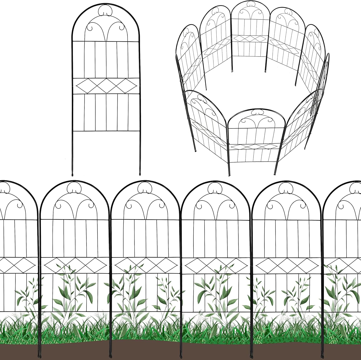 Decorative Garden Fence 10 Pack for Yard and Patio Protection