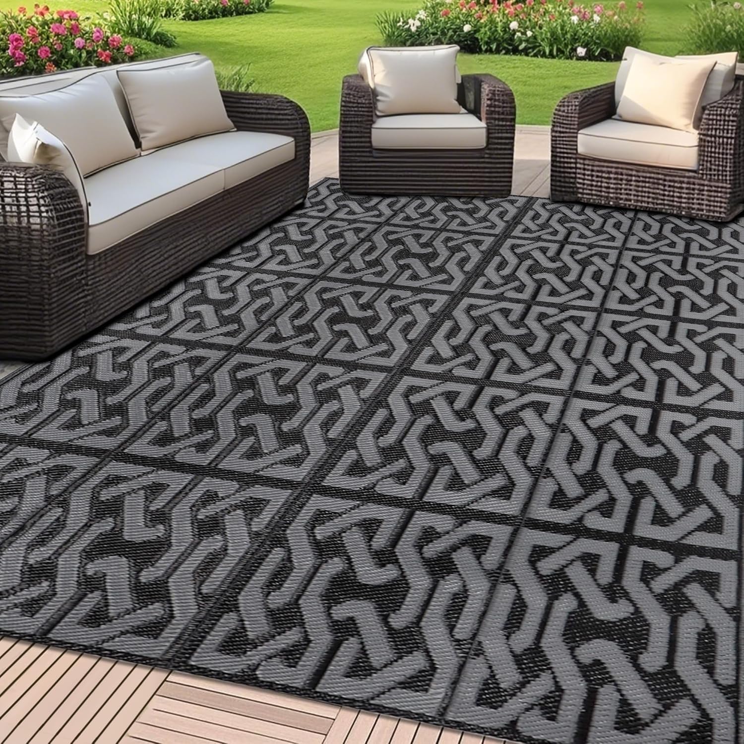 SAND MINE Reversible Mats - Modern Area Rug for Outdoors