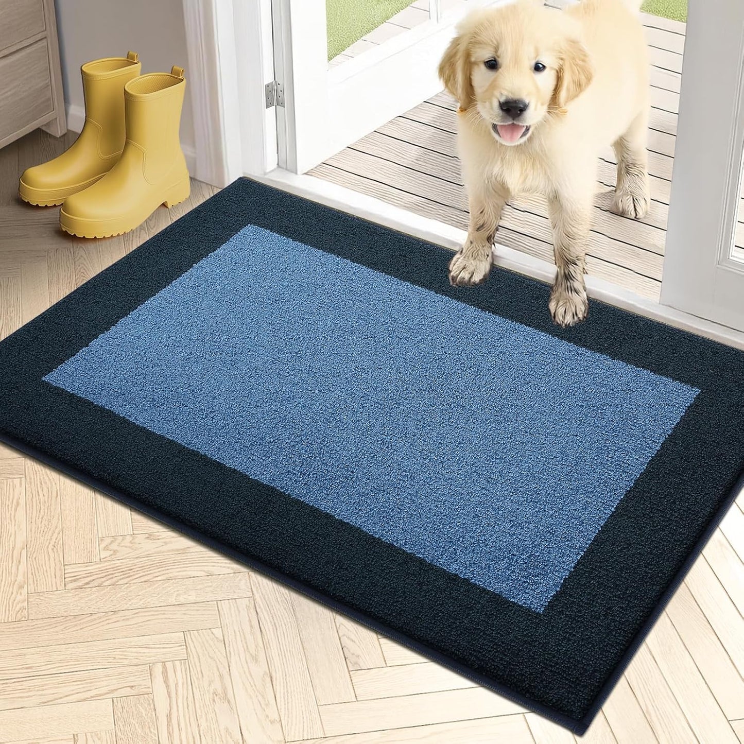 PURRUGS Dirt Trapping Door Mat for Muddy Shoes and Paws