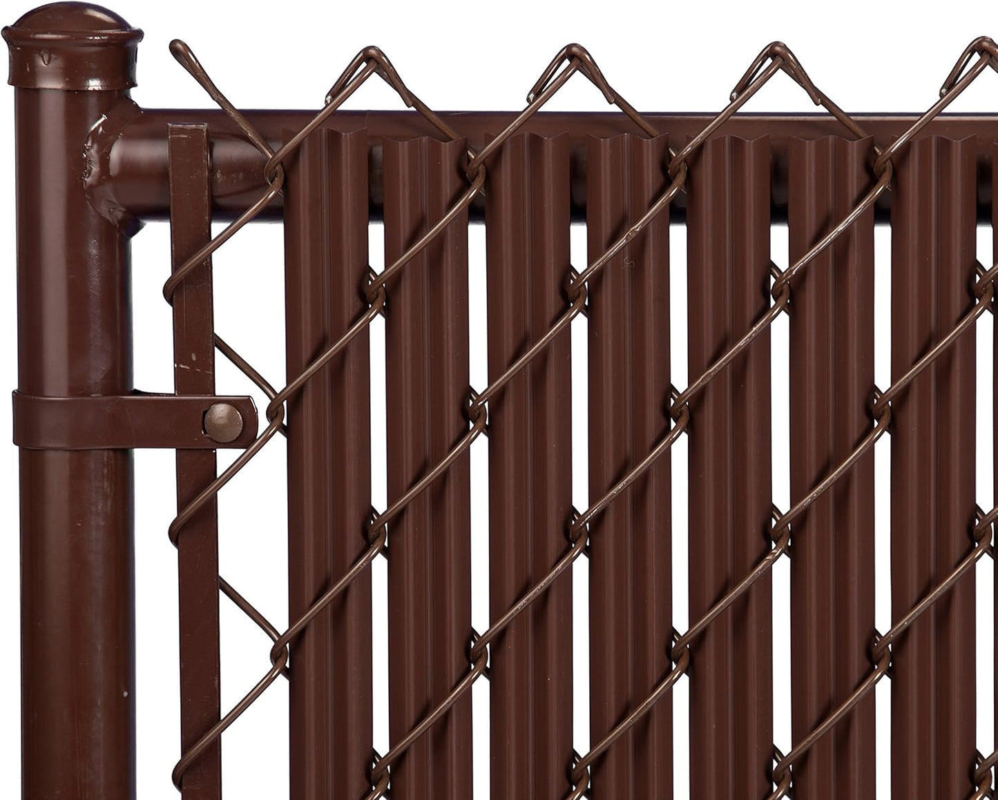 Ridged Slats for Chain Link Fence - Privacy Slat 3ft Brown