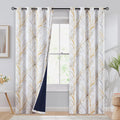 100% Blackout Curtains 96 in Length Tree Print Panels - Room Darkening
