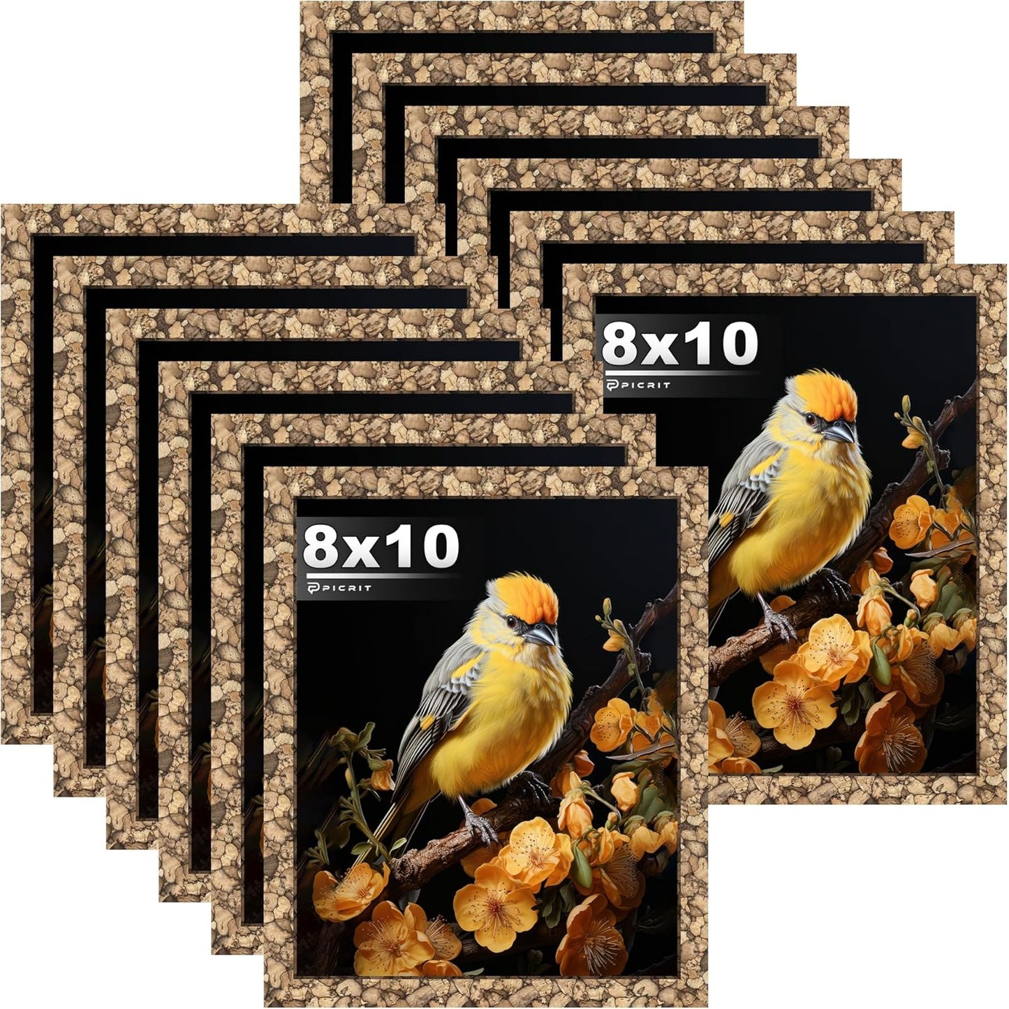 Farmhouse Stone Spotted Picture Frame Set of 12 for Display