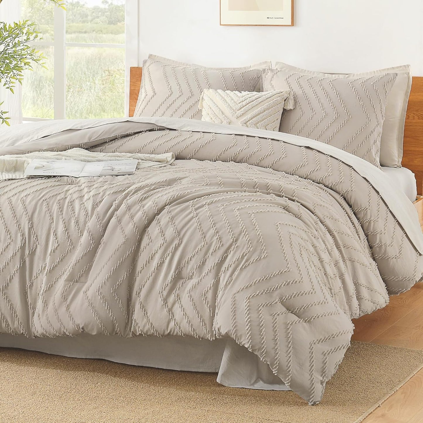 Litanika Tannish Grey Queen Size Comforter Set for Cozy Nights
