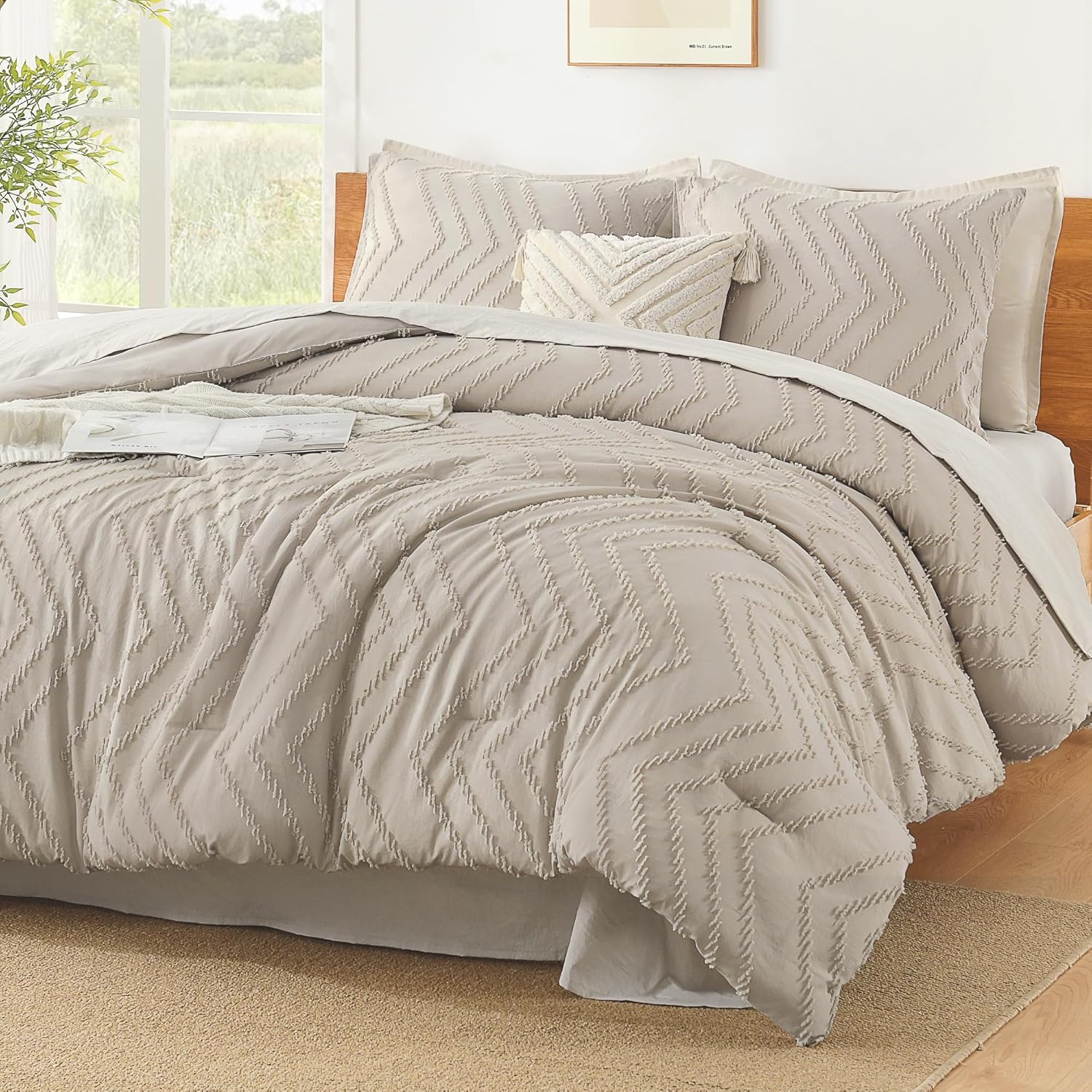 Litanika Tannish Grey Queen Size Comforter Set for Cozy Nights