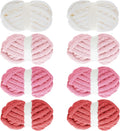 Chunky Chenille Yarn for Crocheting - Super Bulky Red Multi