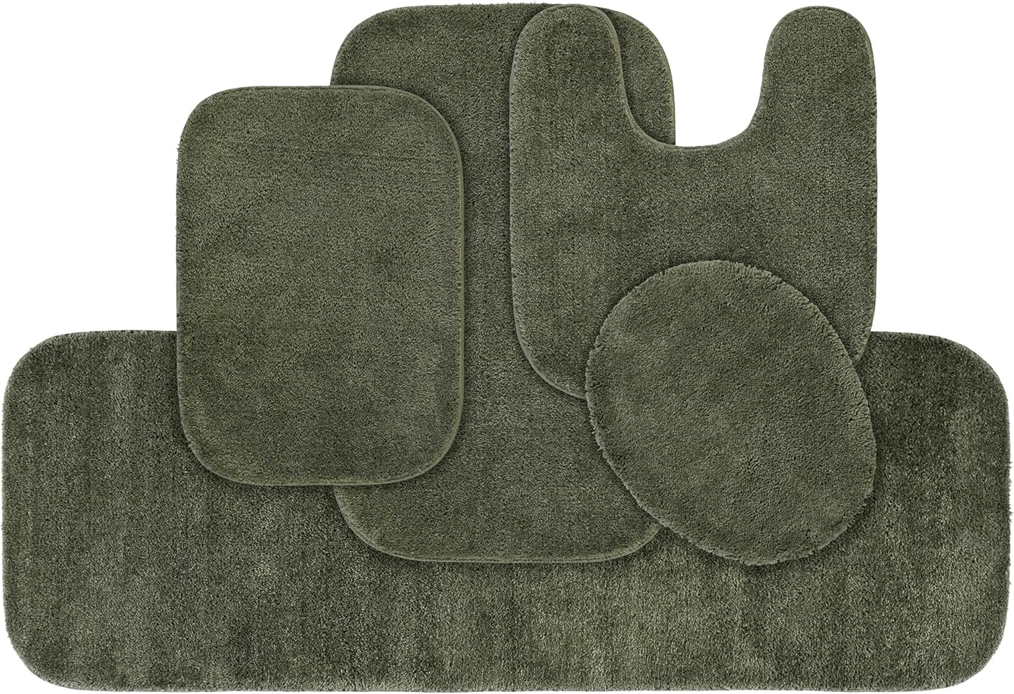 Garland Rug Traditional Nylon Washable Deep Fern 5 Piece Set