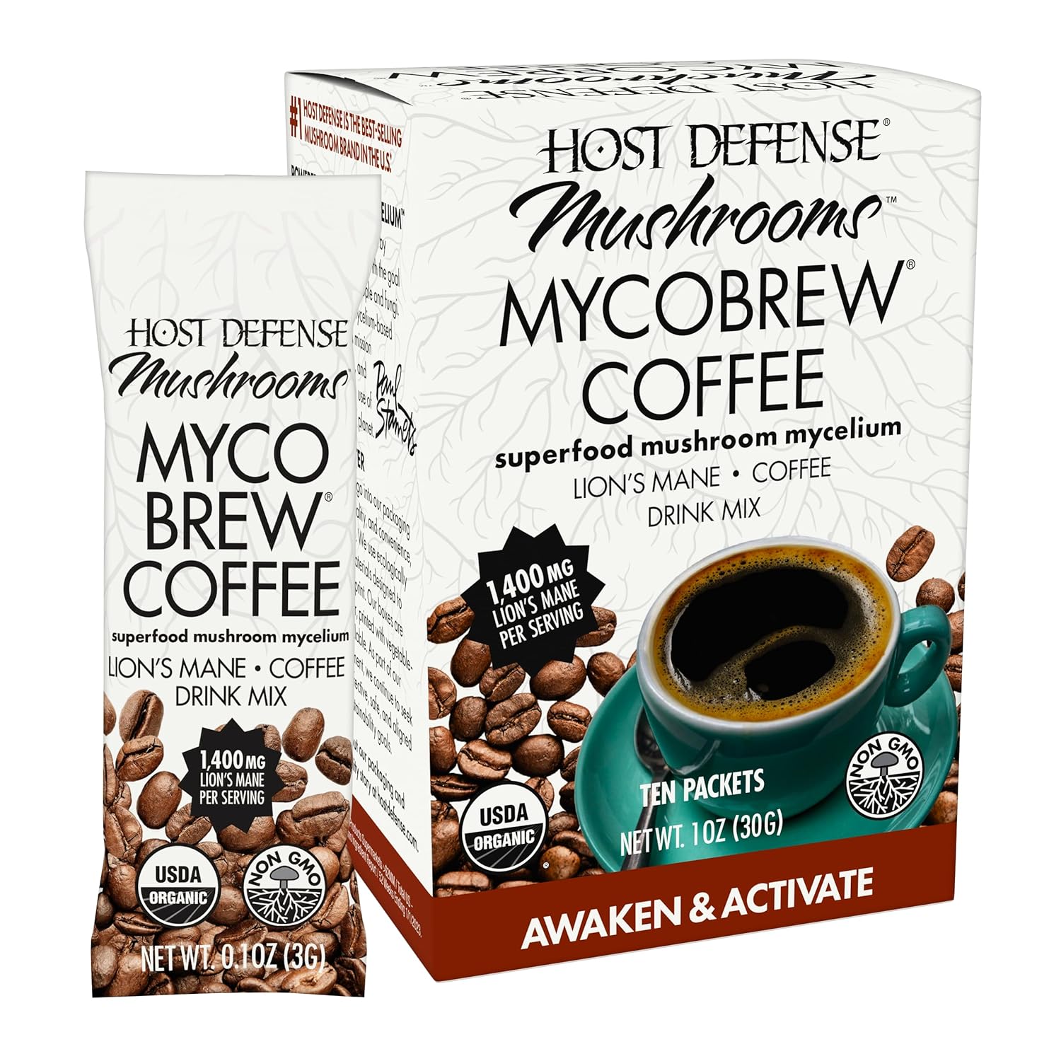 Host Defense MycoBrew Coffee - Lion's Mushroom Instant Boost