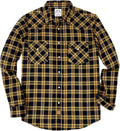 Dubinik Men's Retro Flannel Shirt with Western Style Snaps
