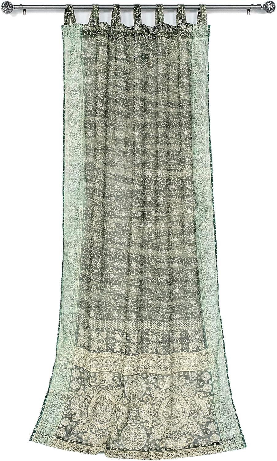 Light-Filtering Sari Colorful Curtains for Boho Home Decor
