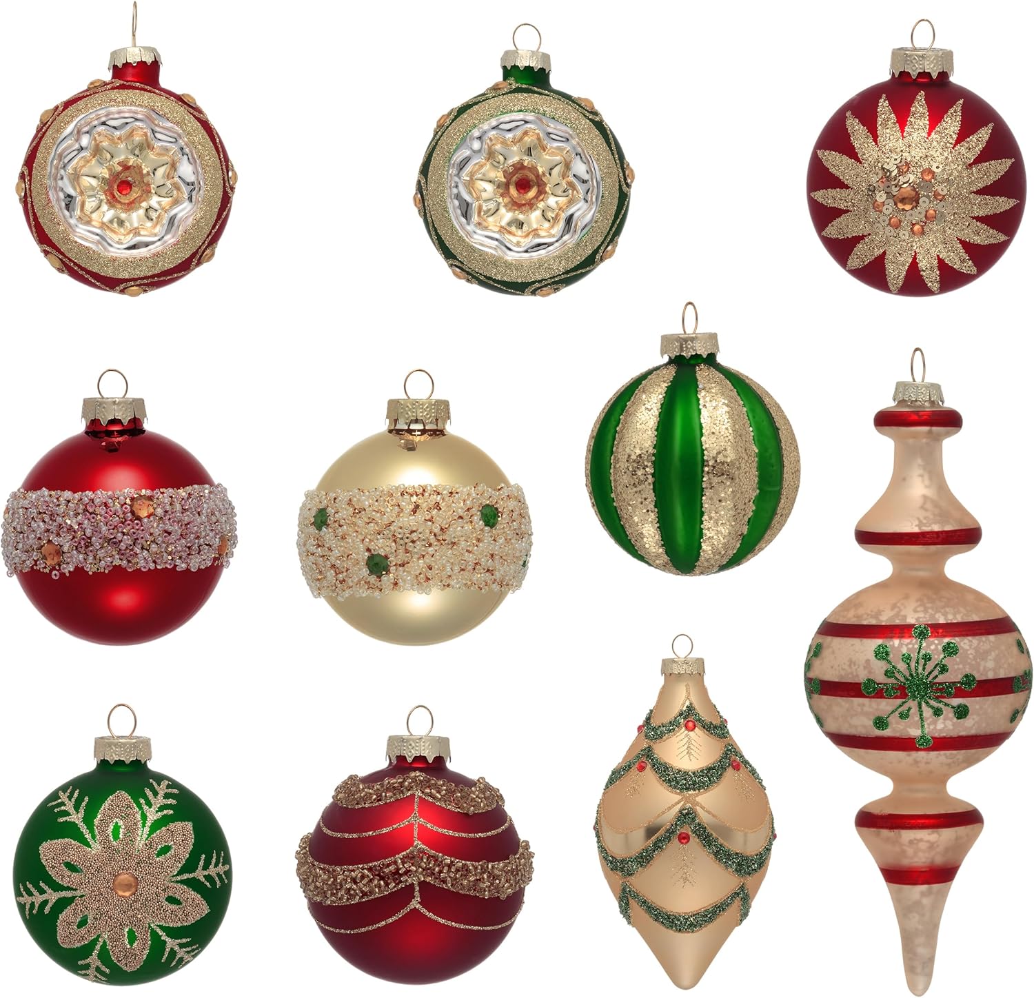 Valery Madelyn Glass Christmas Ornaments Set for Festive Decor