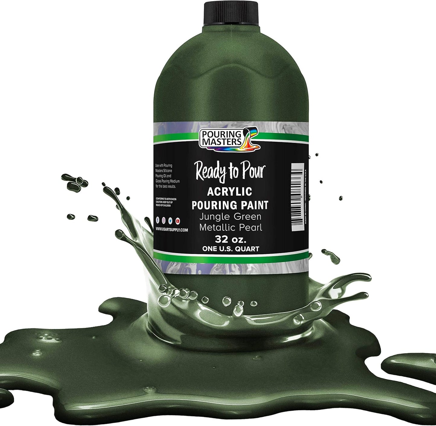 Pouring Masters Jungle Green Metallic Pearl Acrylic Paint 32-Oz