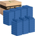Blue Shop Towels 12x14 600 Pack - Reusable Cotton Shop Rags
