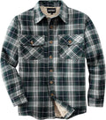 Men's Sherpa Lined Cotton Flannel Shirt Jacket - Warm Fleece Layer you