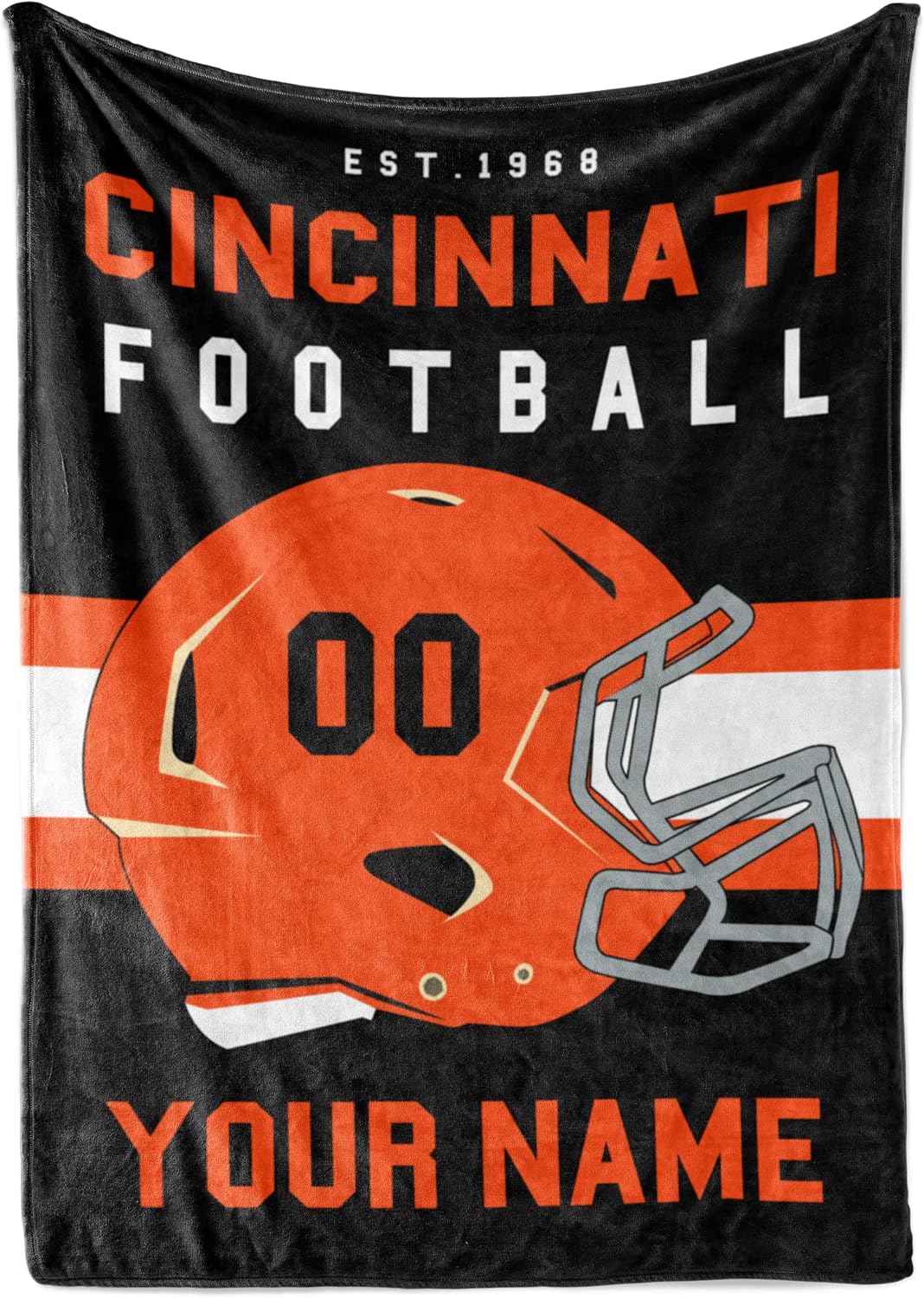 Personalized Throw Blanket for Football Fans - Custom Fleece