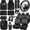 Bling Diamond Car Accessories Set for Women by CAR PASS - 23 PCS